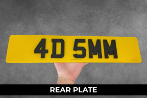 4D number plate with 5mm acrylic characters