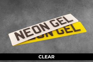 4D Neon Gel Show Number Plate (Domed) - Clear