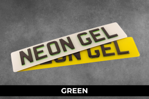 4D Neon Gel Show Number Plate (Domed) - Green