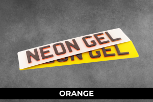 4D Neon Gel Show Number Plate (Domed) - Orange