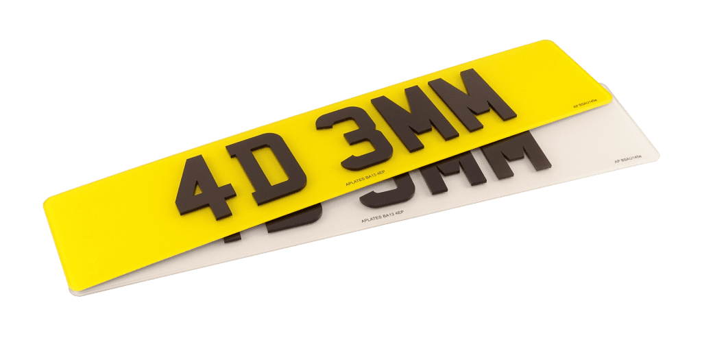 4D Number Plates - 3mm Acrylic
