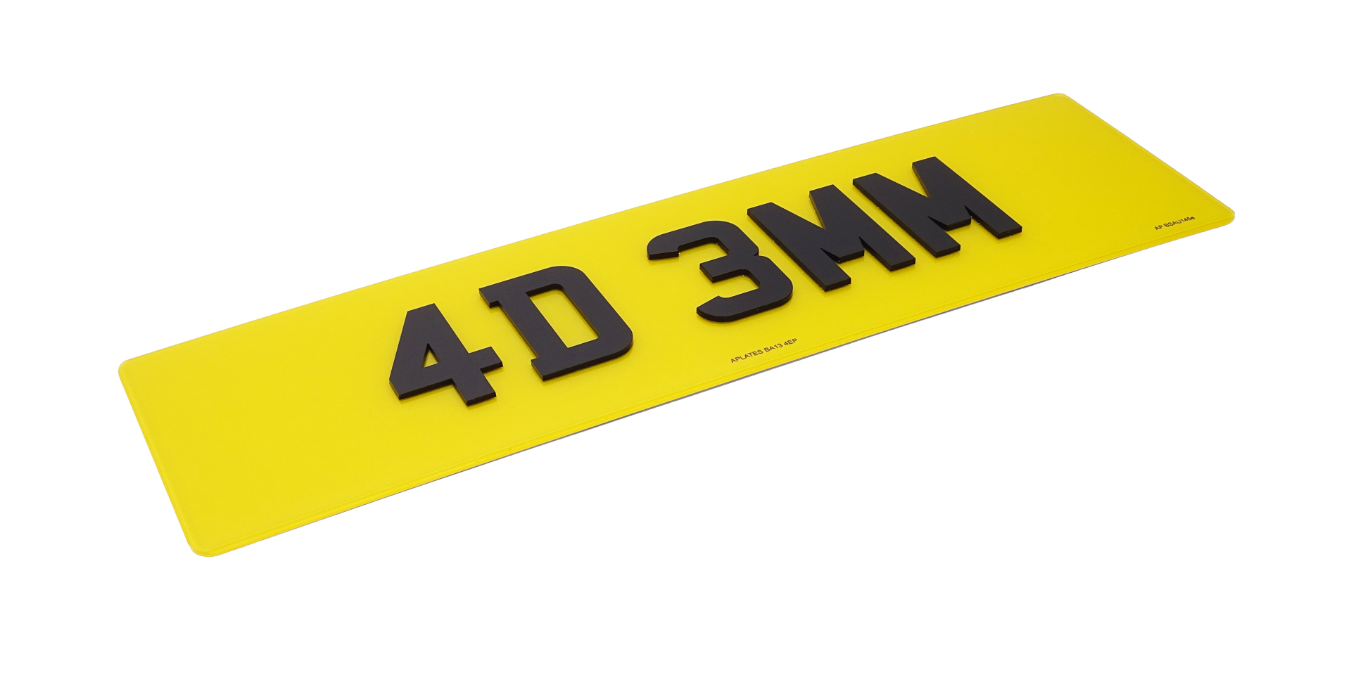 4D Number Plates - 3mm Acrylic