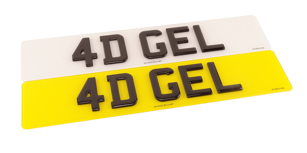 4D Gel Number Plates - 3mm Acrylic + Gel Topping