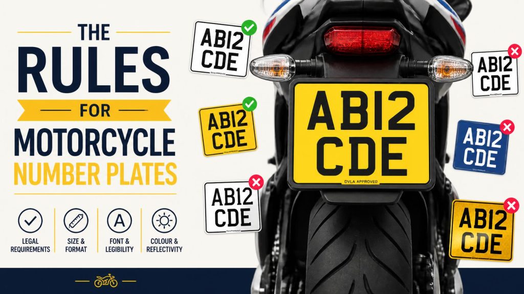 The rules for motorcycle plates